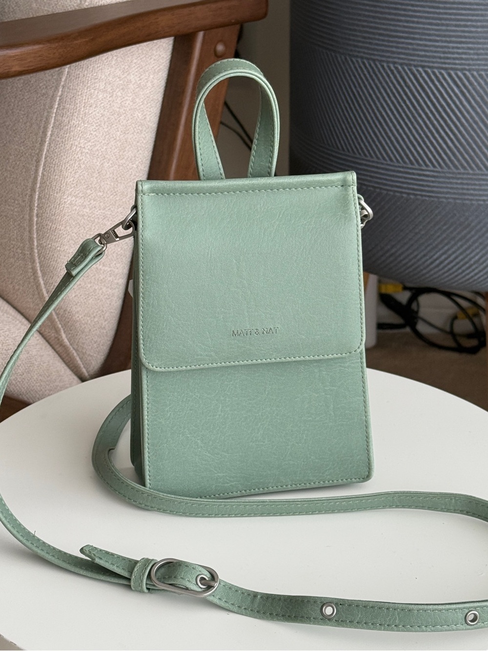 Matt & Nat Sage Green Crossbody Phone Bag